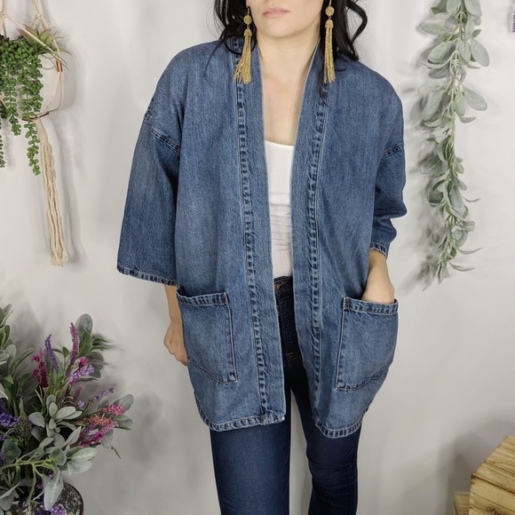 lucky brand denim kimono jacket